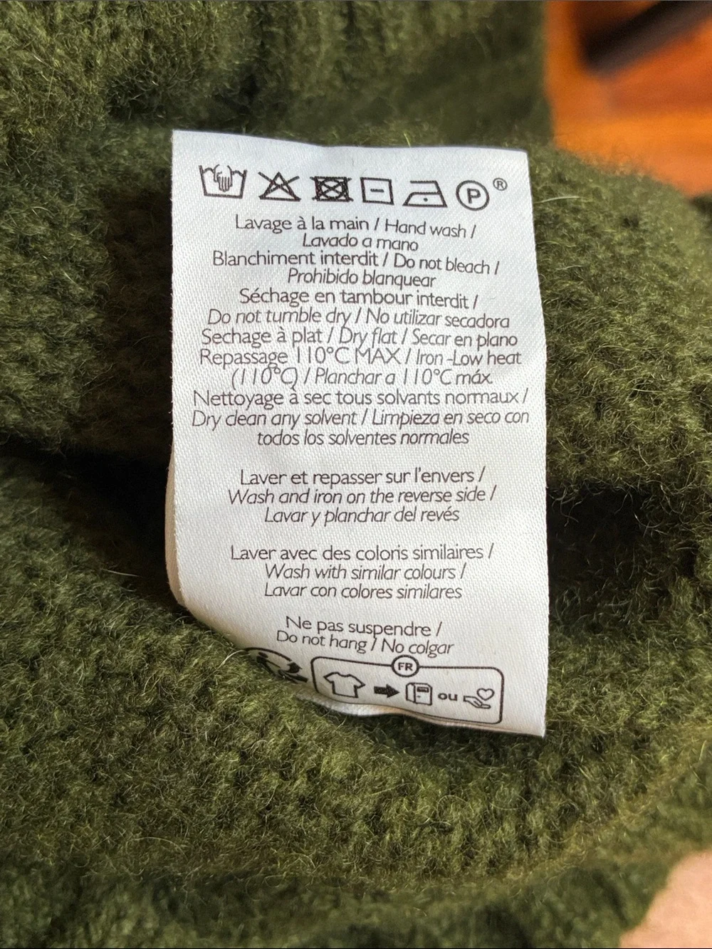 La Maille Sezane Women’s Olive Green Button-Sleeve Crewneck Sweater - Picture 7 of 7